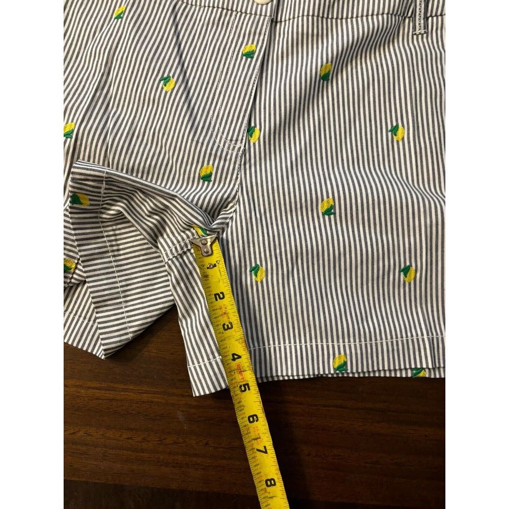 Crown & Ivy Shorts Stripped With Lemons Women's Sz 10 Pockets - Picture 7 of 7
